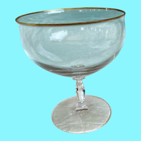 Christopher Stuart Talia Gold Rim Margarita Sherbert Glasses 5” Set Of 4 - Picture 3 of 10